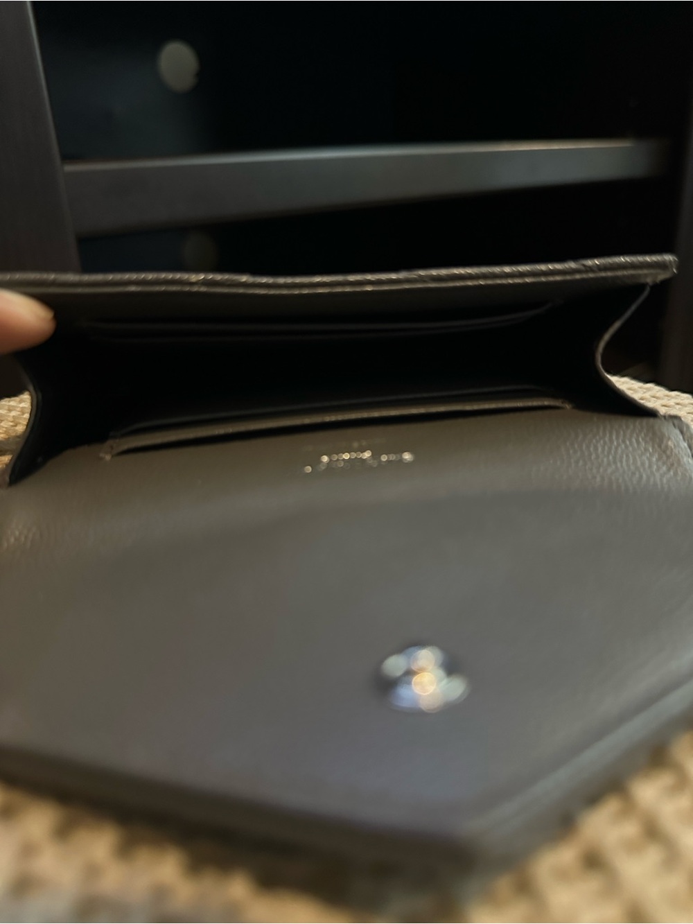 Authentic Saint Laurent Gray Quilted Leather Wallet with Silver YSL Emblem - Picture 12 of 14